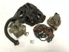 VINTAGE LEATHER PILOTS HAT AND MASKS AND ACCESSORIES.