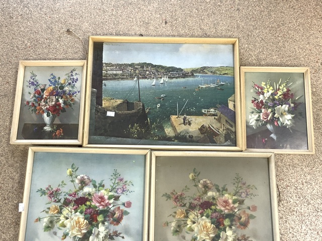 TWO PAIRS OF VERNON WARD FLOWER PRINTS, AND THREE OTHER PRINTS, 37X50 CMS LARGEST. - Image 2 of 5