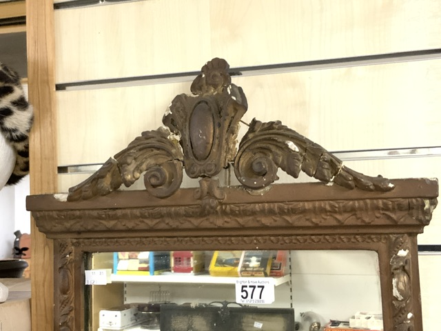 LARGE ANTIQUE WALL MIRROR 140 X 50CM - Image 2 of 3