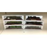 SIX SCALE COLLECTORS MODELS OF STEAM LOCOMOTIVES - PLM MOUNTAIN CLASS, PLM PACIFIC AND FOUR OTHERS.