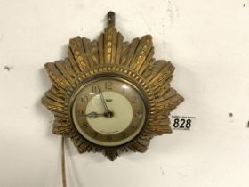 VINTAGE SMITHS SUNBURST WALL CLOCK 20 CM DIAMETER