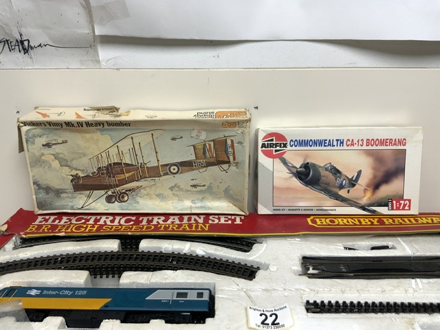 HORNBY RAILWAYS ELECTRIC TRAIN SET - B.R. HIGH SPEED TRAIN IN BOX AND TWO BOXED AIRFIX WAR PLANES. - Image 2 of 4