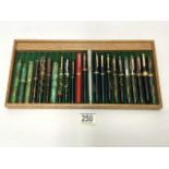 SHEAFFERS SNORKEL FOUNTAIN PEN, AND A LARGE SELECTION OF SHEAFFERS AND OTHER FOUNTAIN PENS. SOME