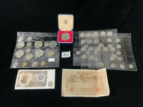 SILVER JUBILEE COINS AND OTHER MIXED COINS.