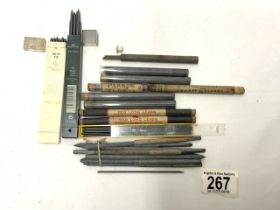 BOX CONTAINING A QUANTITY OF ANTIQUE AND VINTAGE PENCIL LEADS.