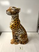 ITALIAN CERAMIC MODEL OF A CHEETAH, 48 CMS.