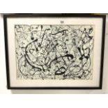 JACKSON POLLOCK PRINT FRAMED AND GLAZED 88 X 69CM