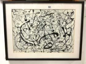 JACKSON POLLOCK PRINT FRAMED AND GLAZED 88 X 69CM