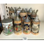QUANTITY OF GERMAN STEIN MUGS INCLUDES MUSICAL AND MORE