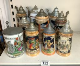 QUANTITY OF GERMAN STEIN MUGS INCLUDES MUSICAL AND MORE