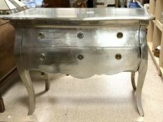 TWO DRAWER BOMB CHEST OF TWO DRAWERS IN METAL FINISH 110 X 86 X 52CM