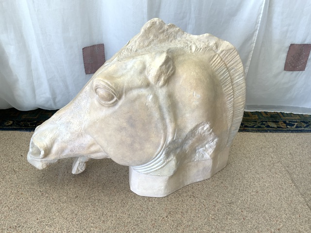 A PLASTER COPY OF THE - PARTHENON SELENE HORSE HEAD, 64X80 CMS. - Image 3 of 3