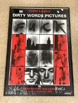 FRAMED POSTER - GILBERT & GEORGE - DIRTY WORDS PICTURES, SERPENTINE GALLERY 2002, SIGNED. 70X100