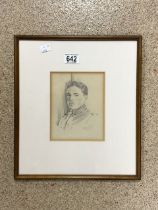 SIGNED PENCIL SKETCH OF A WW1 SOLDIER DATED 1917 FRAMED AND GLAZED 32 X 37CM