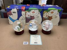 COALPORT CHARACTERS - THE SNOWMAN LIMITED EDITION SNOW GLOBES - AT THE PARTY No 1268/2000, CHRISTMAS