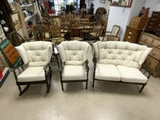 BENTWOOD STYLE THREE-PIECE SUITE ONE BEING A ROCKING CHAIR