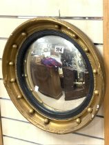 GILDED CONVEX WALL MIRROR 48CM