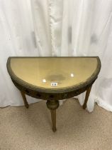 GILDED WOODEN CONSOLE TABLE 73 X 37CM