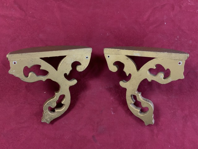 PAIR OF GILDED WALL BRACKETS 20 X 20CM - Image 4 of 4