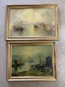 TWO J M TURNER BICENTENARY COLLECTION REPRODUCTION PICTURES ( THE SUN RISING THROUGH VAPOUR 1807 )