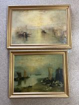 TWO J M TURNER BICENTENARY COLLECTION REPRODUCTION PICTURES ( THE SUN RISING THROUGH VAPOUR 1807 )
