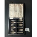 HALLMARKED SILVER CASED TEASPOONS; DATED 1871; BY CHAWNER AND CO