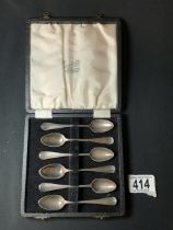 HALLMARKED SILVER CASED TEASPOONS; DATED 1871; BY CHAWNER AND CO