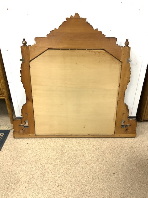 WOODEN CARVED OVERMANTLE MIRROR 124 X 110 - Image 4 of 4