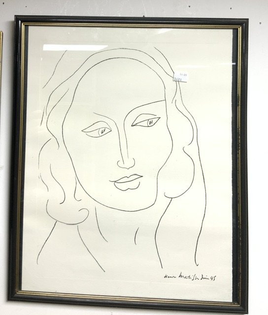 PICASSO AND MATISE PRINTS WITH A SIGNED PENCIL SKETCH ALL FOUR FRAMED AND GLAZED LARGEST 44 X 53CM - Image 2 of 9