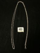 VICTORIAN STERLING SILVER GUARD CHAIN, 150 CMS, 31 GMS.