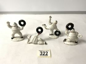 SET OF FOUR EARLY CAST METAL MINIATURE MICHELIN MEN