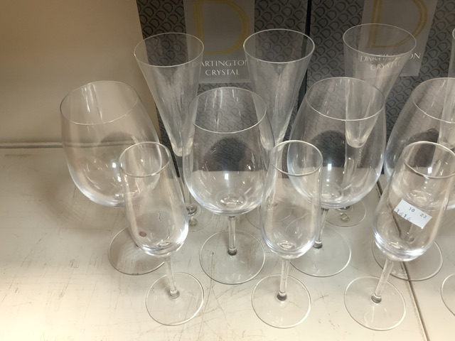 FOUR DARTINGTON CRYSTAL CHAMPAGNE FLUTES IN BOXES, FOUR MORE WITHOUT BOX AND FOUR WINE GLASSES. - Image 2 of 4