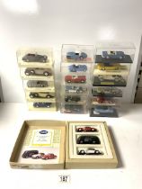 SEVEN SOLIGOR CLASSIC CARS IN DISPLAY BOXES, AND SIX VINTAGE CLASSIC CARS IN DISPLAY BOXES.