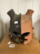 TERRACOTTA HELMET WITH LEATHER INNERS