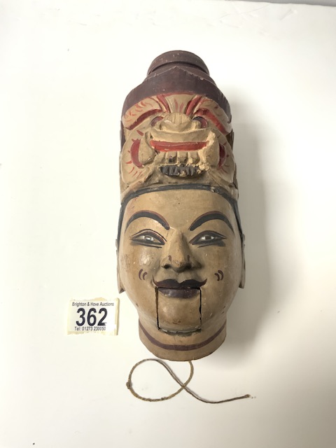 A VINTAGE-PAINTED BURMESE PUPPET HEAD