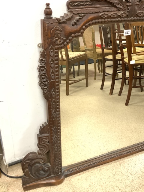WOODEN CARVED OVERMANTLE MIRROR 124 X 110 - Image 2 of 4