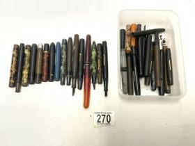 A SWAN MABBIE TODD FOUNTAIN PEN BODY AND QUANTITY OF OTHERS FOR SPARES.
