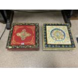 TWO PAINTED WOODEN CHOWKI'S
