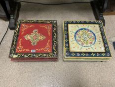 TWO PAINTED WOODEN CHOWKI'S