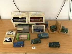 TWO MATCHBOX MODELS OF THE QUEENS GOLDEN COACH, CORGI LONDON OPEN TOP BUS AND MORE.