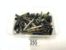 LARGE QUANTITY OF VINTAGE FOUNTAIN PEN PARTS, INCLUDING CLIPS, BANDS, BODY PARTS ETC.