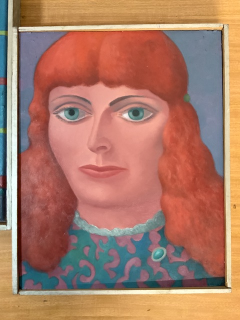 TWO OILS/PORTRAITS ENTITLED ' RED HAIR ' SIGNED ON REVERSE PATRICK BURKE, 24X30 CMS, AND OIL ON - Image 4 of 5