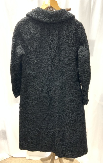 BLACK ASTRAKHAN LAMBSWOOL COAT SIZE 10 - 12 - Image 3 of 3