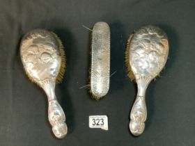 PART SET OF HALLMARKED SILVER DRESSING TABLE SET