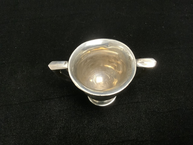 A SMALL TWO HANDLE TROPHY CUP MARKED STERLING; 54 GMS. - Image 3 of 5