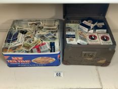 QUANTITY OF CIGARETTE CARD SETS IN BOXES - KENSITAS, PLAYERS NAVY CUT AND LOOSE CIGARETTE CARDS.