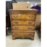 WALNUT REPRODUCTION CHEST OF FOUR DRAWERS 70 X 92CM