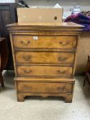 WALNUT REPRODUCTION CHEST OF FOUR DRAWERS 70 X 92CM