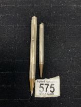 TWO WATERMANS STERLING SILVER PROPELLING PENCILS.