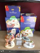 FIVE COALPORT CHARACTERS THE SNOWMAN COLLECTION SPECIAL EDITION FIGURES - FATHER CHRISTMAS AND THE
